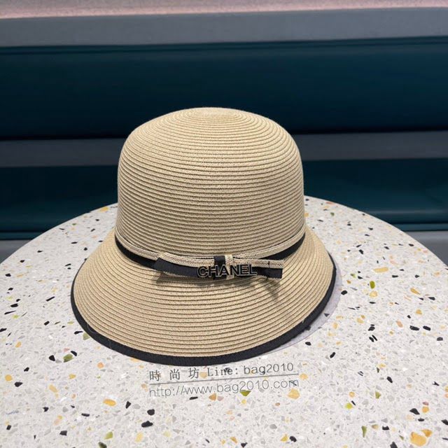 Chanel爆款女士帽子 香奈兒2021新款細草不規則折疊材質盆帽草帽禮帽  mm1288
